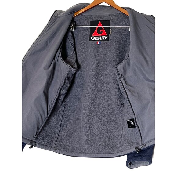 Gerry Navy Full-Zip Fleece Jacket L Men's 100% Polyester Warm & Cozy Outerwear - Picture 12 of 16